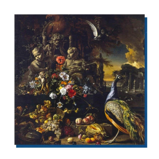 Flowers On A Fountain Greetings Card