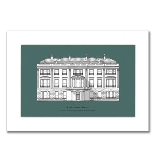 Hertford House Green Mounted Print By Michael Paul Lewis