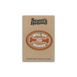 Will Sit For Snacks Iron On Badge